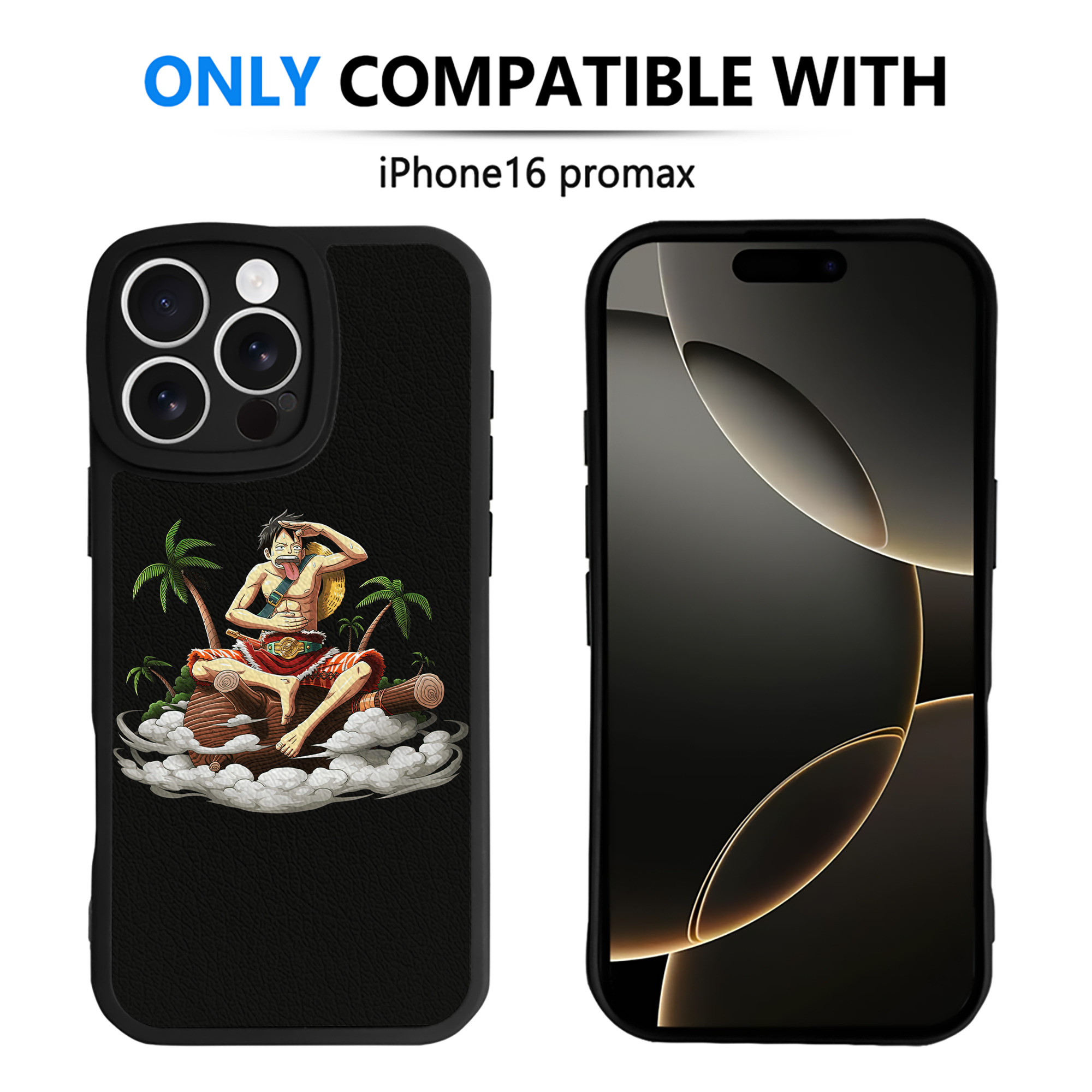 （画像用） ワンピース モンキー・D・ルフィ ONE PIECE Monkey D. Luffy 【iPhone 16シリーズ対応】シリコンスマホケース（レザー調） 材質：シリコン